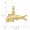 10K Yellow Gold Mahi Mahi Fish Pendant