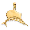 10K Yellow Gold & Rhodium-plating Sailfish Pendant