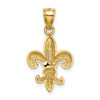 10K Yellow Gold Polished Fleur de Lis Pendant