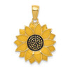 10K Yellow Gold Enameled Yellow Sunflower Pendant