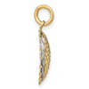 10K Yellow Gold w/Rhodium-plating Diamond-cut Sunflower Pendant Charm