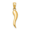 10K Yellow Gold Italian Horn Pendant