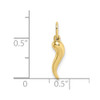 10K Yellow Gold Hollow Italian Horn Pendant 10K6390