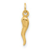 14K Yellow Gold Polished Hollow Italian Horn Pendant YC1579