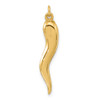 14K Yellow Gold Polished Hollow Italian Horn Pendant YC1582