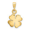10K Yellow Gold Polished & Textured Four Leaf Clover Pendant