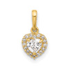 14K Yellow Gold CZ Heart Pendant