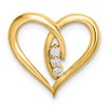 14K Yellow Gold Diamond Polished Heart Chain Slide Pendant