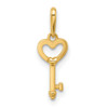 14K Yellow Gold Polished Heart Key Pendant