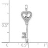 10K White Gold 1/10ctw Diamond Heart Key Pendant