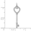 10K White Gold Diamond Heart Key Pendant