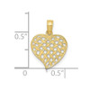 10K Yellow Gold Polished Basket Weave Pattern Heart Pendant