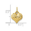 10K Yellow Gold Polished & Textured 3-D Heart Pendant 10D2887
