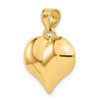 10K Yellow Gold Polished 3-D Heart Pendant 10C2912