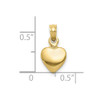 10K Yellow Gold Polished Solid 3D Heart Pendant