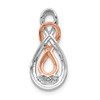 10K White and Rose Gold Diamond Double Infinity Chain Slide Pendant