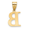 14K Yellow Gold Polished Etched Letter B Initial Pendant YC1539B