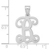 Sterling Silver Rhodium-plated Letter B Pendant