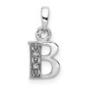 10K White Gold Diamond Initial B Pendant