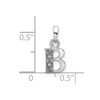 10K White Gold Diamond Initial B Pendant