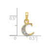 10K Yellow Gold and Rhodium-plating Diamond Initial C Pendant