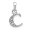 10K White Gold Diamond Initial C Pendant