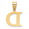 14K Yellow Gold Polished Etched Letter D Initial Pendant YC1539D