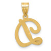 14K Yellow Gold Script Letter D Initial Pendant YC1540D