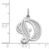 10K White Gold Filigree Initial D Pendant