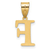 14K Yellow Gold Polished Etched Letter F Initial Pendant YC1539F
