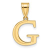 14K Yellow Gold Polished Etched Letter G Initial Pendant YC1539G