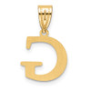 14K Yellow Gold Polished Etched Letter G Initial Pendant YC1539G