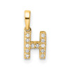 10K Yellow Gold Diamond Letter H Initial with Bail Pendant