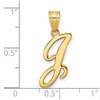 14K Yellow Gold Script Letter J Initial Pendant YC1540J
