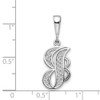 10K White Gold Filigree Initial J Pendant