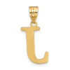 10K Yellow Gold Polished Etched Letter J Initial Pendant