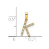 10K Yellow Gold Diamond Letter K Initial Pendant PM9798K-007-1YA