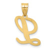 14K Yellow Gold Script Letter L Initial Pendant YC1540L