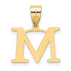 14K Yellow Gold Polished Etched Letter M Initial Pendant YC1539M