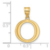 10K Yellow Gold Polished Etched Letter O Initial Pendant