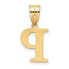 14K Yellow Gold Polished Etched Letter P Initial Pendant YC1539P