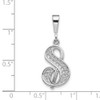 10K White Gold Filigree Initial S Pendant