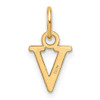 14K Yellow Gold Cutout Letter V Initial Pendant