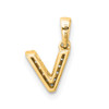10K Yellow Gold Diamond Letter V Initial with Bail Pendant