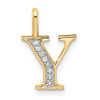 10K Yellow Gold Diamond Letter Y Initial Pendant