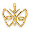 14K Yellow Gold Polished Butterfly Pendant D5387