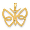 14K Yellow Gold Polished Butterfly Pendant D5387