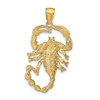 10K Yellow Gold Solid Polished Open-Backed Scorpion Pendant