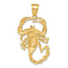 10K Yellow Gold Solid Polished Open-Backed Scorpion Pendant