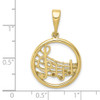 10K Yellow Gold Polished Musical Notes Pendant